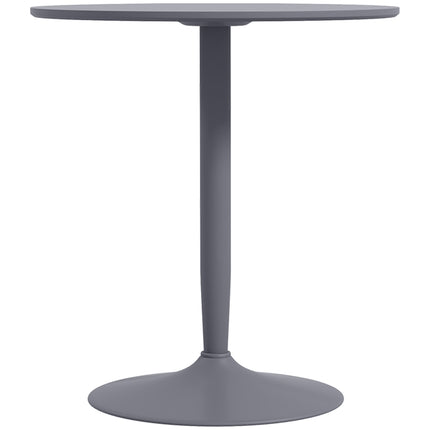Round gray dining table for 2 - modern steel legs