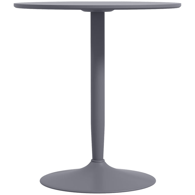 Masa de sufragerie, masa de bucatarie rotunda, masa de sufragerie moderna pentru 2 persoane, masa de bar cu picioare din otel, suport pentru picioare antiderapant, pentru camere mici, living, Ø70 x 75 cm, gri |