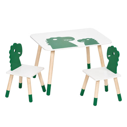 Set masă și scaune pentru copii cu dinozauri, 3 piese, MDF și pin