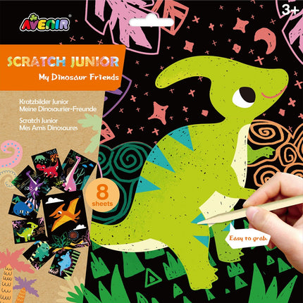 Set Scratch Junior cu tematică de dinozaur pentru copii