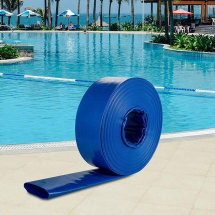 Discharge Hose 2 In x 105 Ft PVC Lay Flat With Clamps