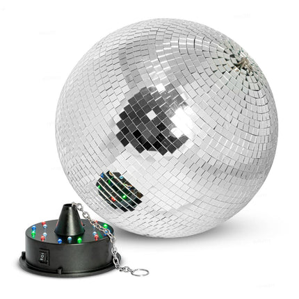 Disco Ball with Motor & Light Effects, 20 cm