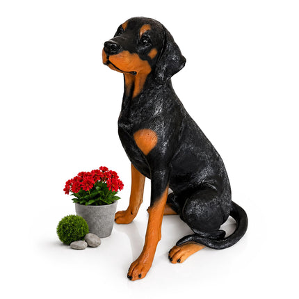 Statuie de grădină Doberman, polirășină în mărime naturală