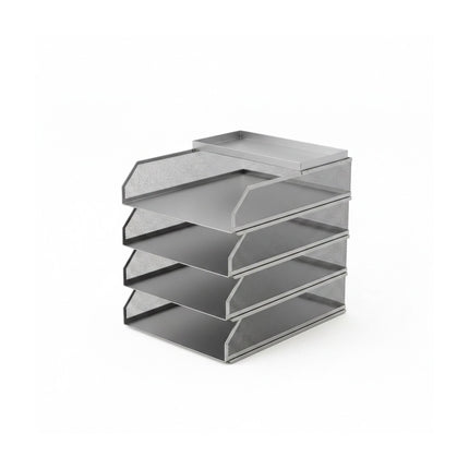 Organizator de documente, plasă metalică, tăvi A4 cu 4 niveluri