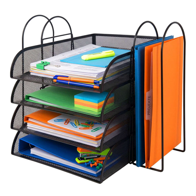 Organizator de documente, A4 cu 4 compartimente, stivuibil