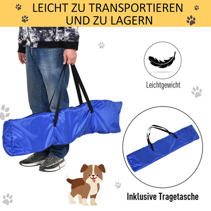 Set de agilitate pentru câini, dresaj de obstacole 3 în 1 pentru animale de companie, include geantă, ușor de transportat, galben