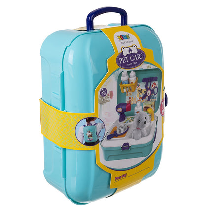 Set de jucării pentru îngrijirea câinilor cu accesorii în rucsac