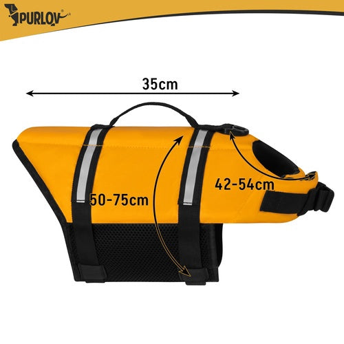 Vestă de salvare pentru câini, mărimea L, galbenă, 10-20 kg, reflectorizantă