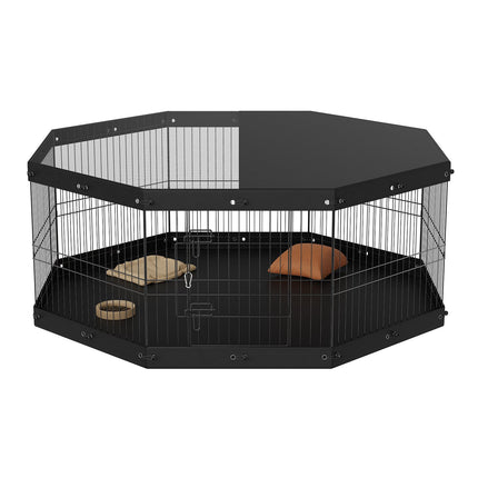 Dog Playpen, 8-Panel Foldable Metal Pen, Cover, Mat