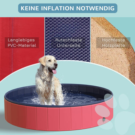 Piscină pentru câini Xxl Piscina pentru copii Plastic + Lemn Albastru Ø160Xh30Cm Summer Joy