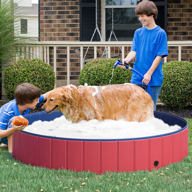 Piscină pentru câini Xxl Piscina pentru copii Plastic + Lemn Albastru Ø160Xh30Cm Summer Joy