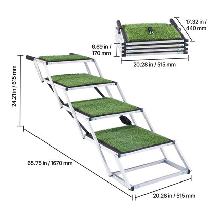 Dog Stairs for Car, 4-Step Foldable Non-Slip, 200 lb