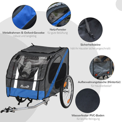 Mountain bike dog trailer, weatherproof, steel frame