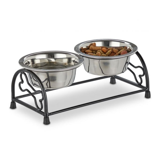 Set castron pentru caini cu suport