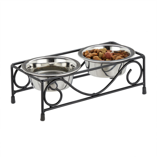 Set castron pentru câini cu suport ornamentat