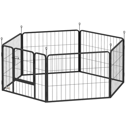 Gard pentru câini, adăpost pentru animale de companie, 6 panouri, oțel, pliabil, gri