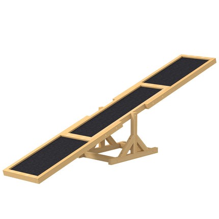 Balanț pentru câini, balansoar pentru câini din lemn, rampă antiderapantă pentru câini sub 30 kg, pentru echilibru, 180 x 30 x 30 cm galben