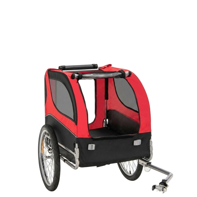 Remorca pentru caini pentru bicicleta Remorca pentru animale de companie pentru bicicleta 40 kg capacitate de incarcare rosu