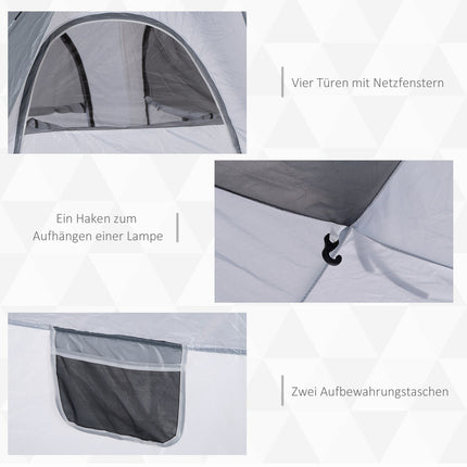 4-person dome tent, lightweight and waterproof for camping