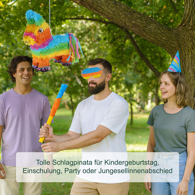 Set piñata măgar cu băț și mască