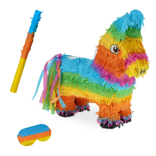 Set piñata măgar cu băț și mască
