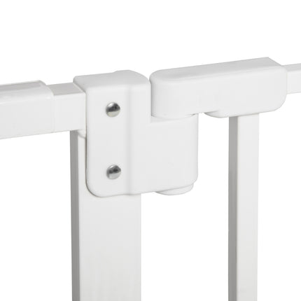 Adjustable Metal Pet Gate - White, No Drill, 3 Extensions