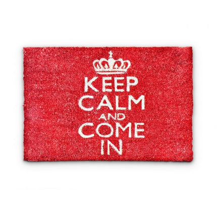 Door mat "Keep calm and come in" red