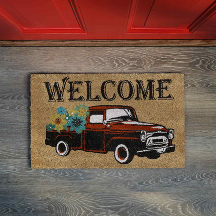 Covoraș din fibră de cocos „Welcome” mașină