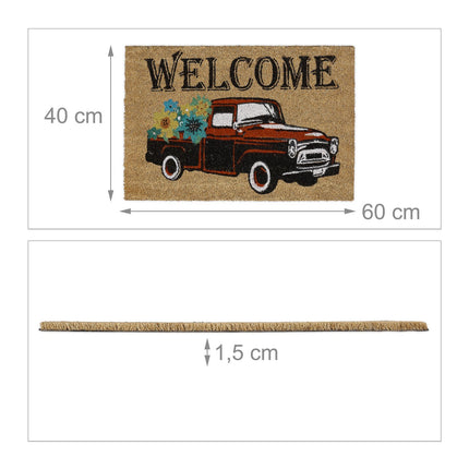 Covoraș din fibră de cocos „Welcome” mașină
