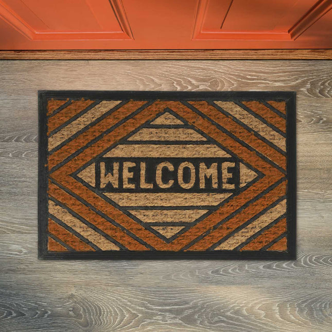 Covoraș din fibră de cocos „Welcome” portocaliu