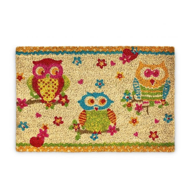 Covoraș din fibră de cocos cu bufnițe 40x60 cm