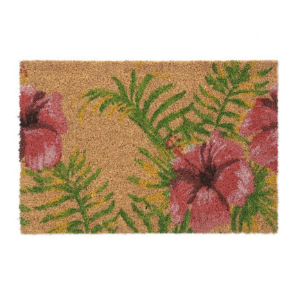 Covoraș din fibră de cocos cu motiv tropical
