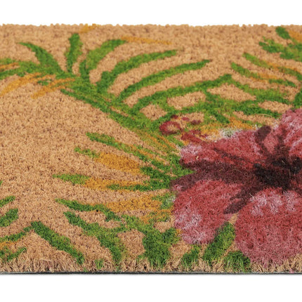 Covoraș din fibră de cocos cu motiv tropical