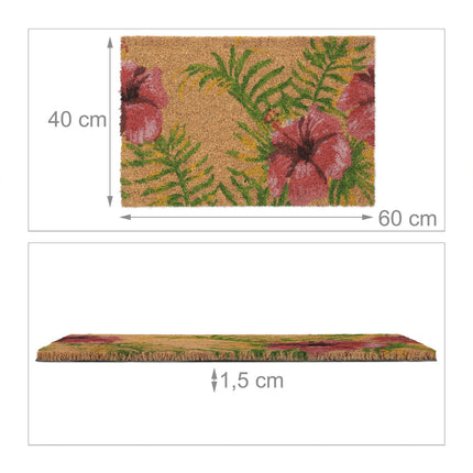 Covoraș din fibră de cocos cu motiv tropical