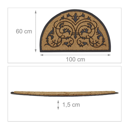 Covor nuca de cocos semicircular 60x100 cm