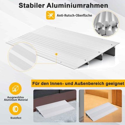 Rampă prag de uşă Rampă de intrare înălţime de 8,5 cm cu cadru de aluminiu reglabil rampă de acces antiderapante