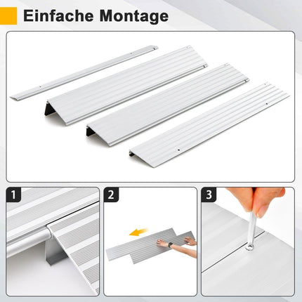 Rampă prag de uşă Rampă de intrare înălţime de 8,5 cm cu cadru de aluminiu reglabil rampă de acces antiderapante
