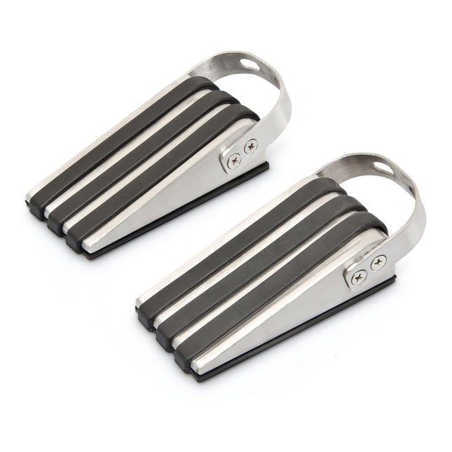 Door stop stainless steel set of 2 rubberized