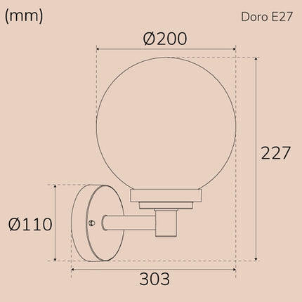 Doro Wall luminaire E27 socket IP44 White