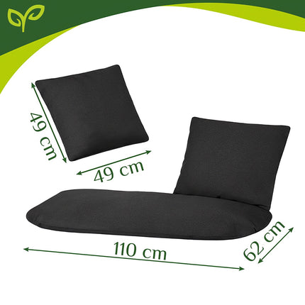 Set de perne balansoar duble pentru grădină, negru, poliester-bumbac
