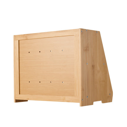 Double-Layer Bamboo Bread Box, Acrylic Door, 15.35 in