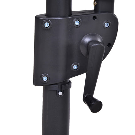 Umbrelă de soare dublă în consolă cu manivela Umbrelă de grădină reglabilă cu protecție solară metal gri închis 440 X 270 X 250 Cm