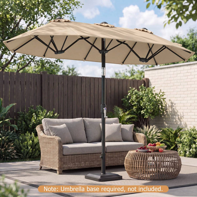 Umbrelă de terasă cu două fețe, 3 x 1,6 m, înclinare manuală