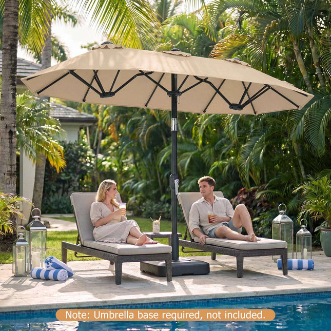 Umbrelă de terasă cu două fețe, 3 x 1,6 m, înclinare manuală