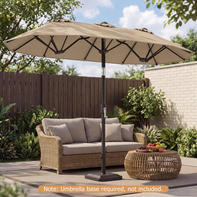 Umbrelă de terasă cu două fețe, 3 x 1,6 m, înclinare manuală