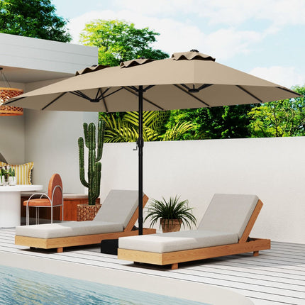 Umbrelă de terasă cu două fețe, 470x285cm, UPF 50+, suport