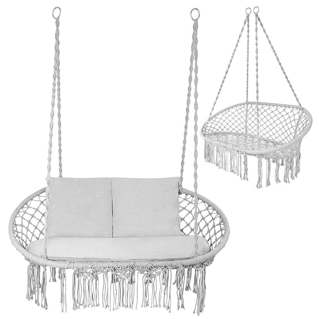 Balansoar dublu tip cuib de barză, capacitate 300 kg, 3 perne