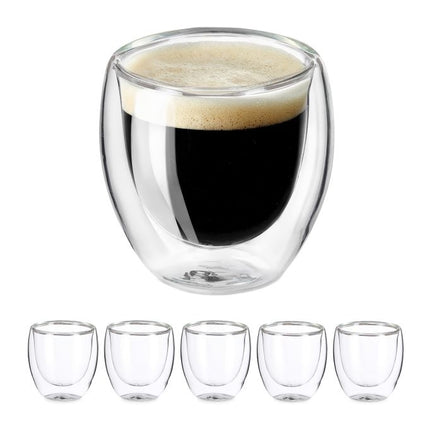 Double-walled espresso glasses 6-pack
