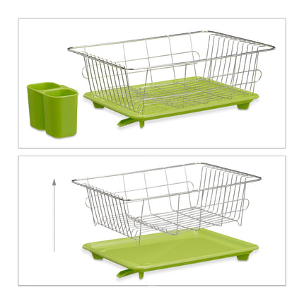 Coș de scurgere verde cu bol de plastic