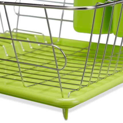 Coș de scurgere verde cu bol de plastic